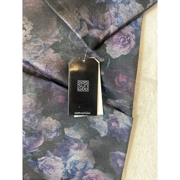 Women’s Clara Sun Woo Floral Dress Dark Purple Black 2 Pockets Plus 1X - Picture 11 of 16
